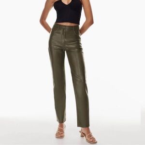 Wilfred The Melina Pant High-waisted Vegan Leather Olive Size‎ 0
